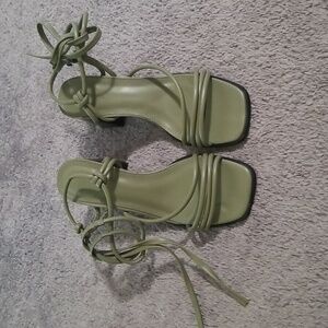 Asos Olive Green Strapy Chucky Heel.